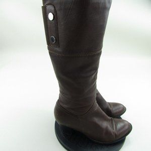 Chalie Chalie Boots Womens Size 24.5 CM US 7.5 Brown Leather Pull On Tall Boot